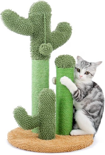 PAWZ Road Cat Scratching Post Cactus with 3 Scratching Poles & Interactive Ball
