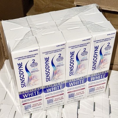 Sensodyne Clinical White 0.8 oz (Travel Size) 12-Pack Toothpaste New Sealed