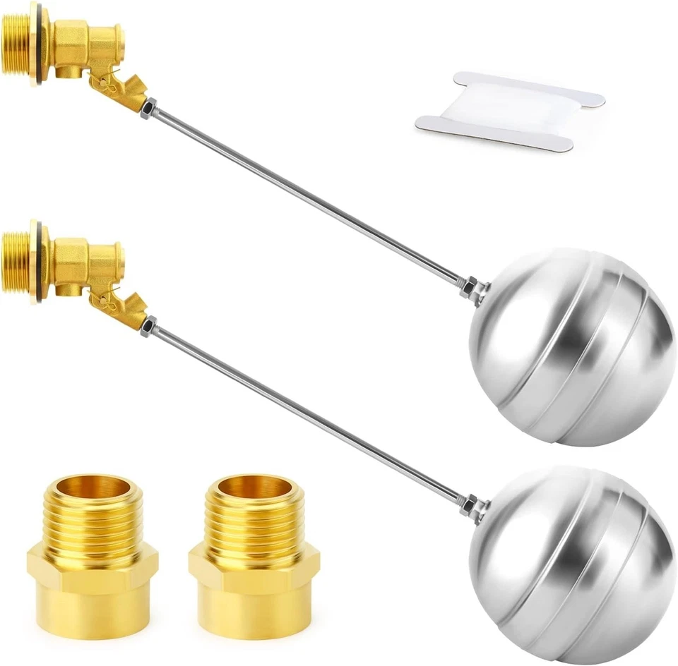 2PCS 1" Stainless Steel Float Valve Set - Water Tank Control - Image 3 of 4