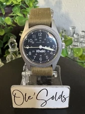 Vintage HAMILTON "Khaki" Military Manual Wind 1970's With Military Ribbons