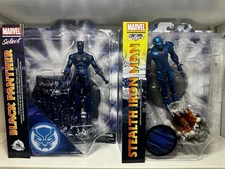 Diamond Select Marvel STEALTH IRON MAN + BLACK PANTHER Action Figures Brand New
