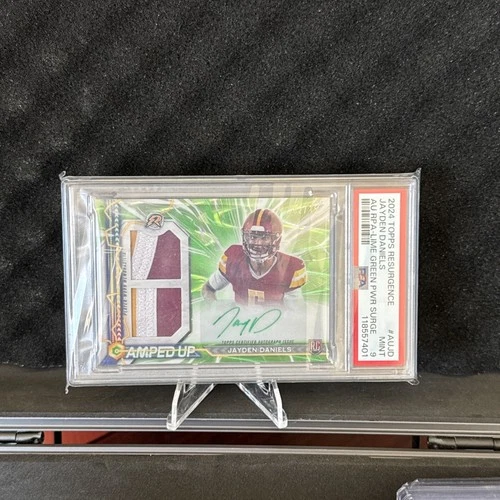 2024 Topps Resurgence - Amped Up Rookie Patch Auto RPA Jayden Daniels Lime /15