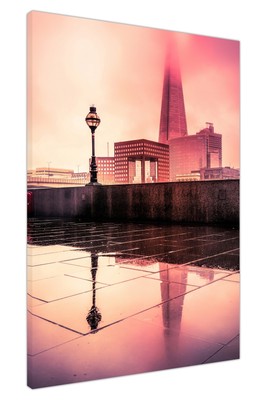 Shard Pink Sky Stadtbild Leinwand Wandbild Kunstdruck für Wohnzimmer Deko