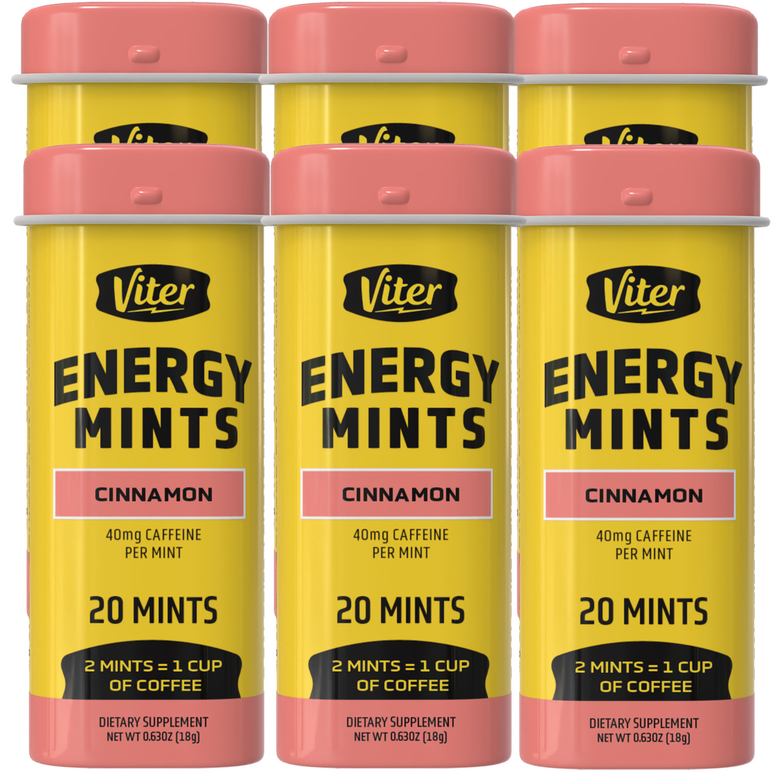 Viter Energy Mints 40mg Caffeine & B Vitamins - Boosts Energ