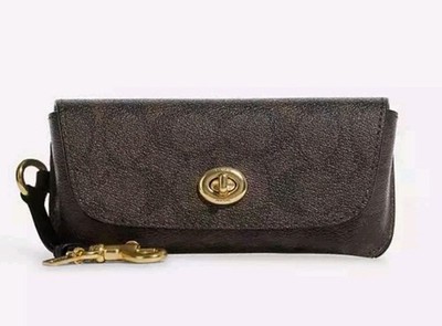  NWT COACH SIGNATURE C SUNGLASSES CASE IN BROWN/ BLACK #73639 SEALED ORG PKG!