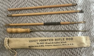 VTG MARBLE'S JOINTED RIFLE CLEANING ROD No. 9622 .22 & .25 Caliber 36” W Bag