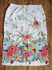 Vintage Swede California Skirt Floral 11 Medium White Red Elastic Straight Blend