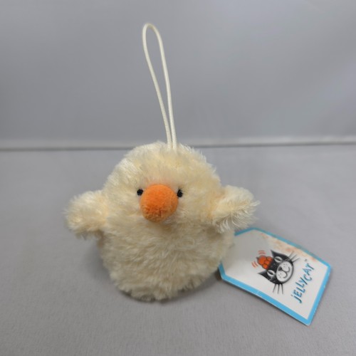 Brandneu mit Etikett Jellycat – Chickadee – kleines Plüschtier Kuscheltier 4 Zoll cremefarbenes hängendes Küken Vintage selten