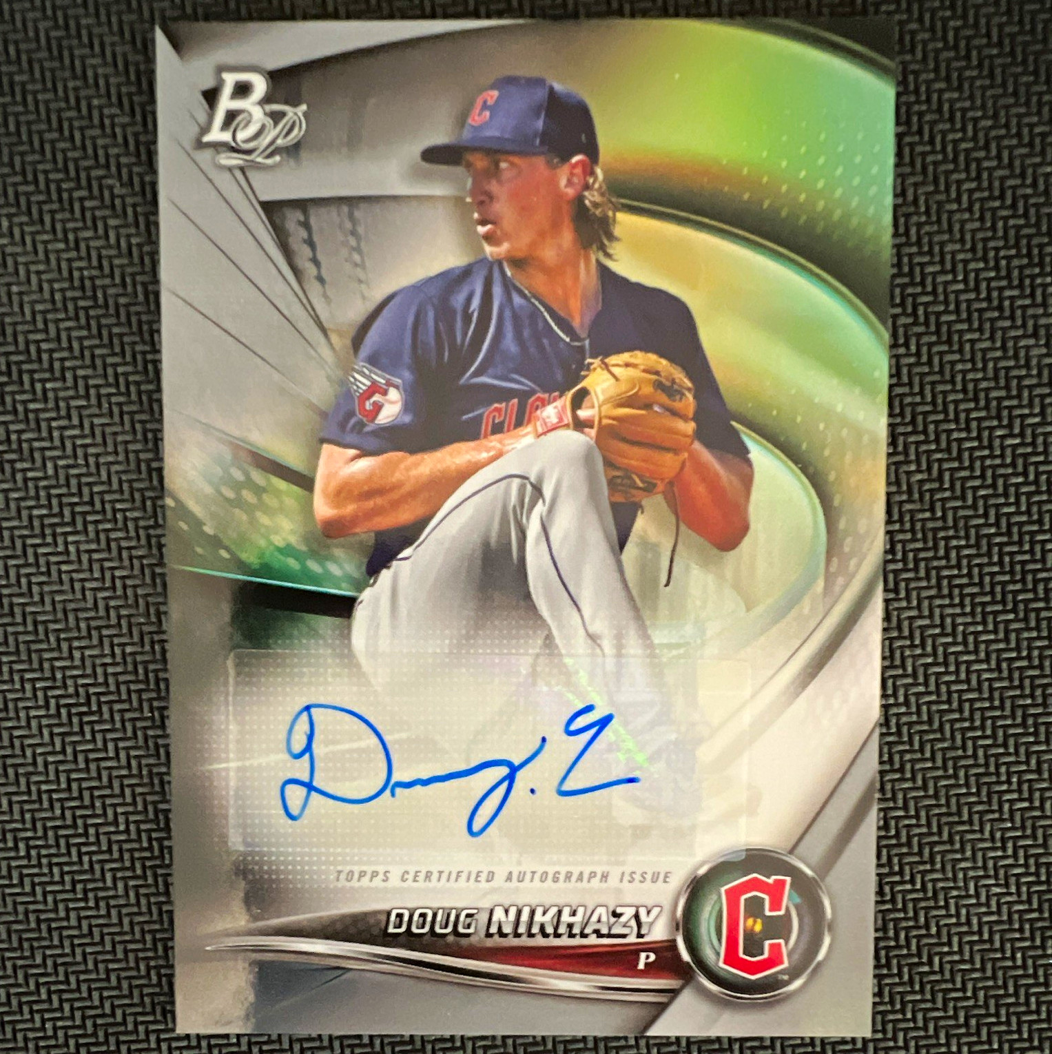 Topps 2022 Bowman Platinum Doug Nikhazy Guardians Top Prospects Auto #TOP-70