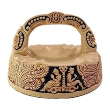 Simon Peter Gerz Cigar Ashtray Ceramic Germany Handpainted 9.5" Vintage RARE