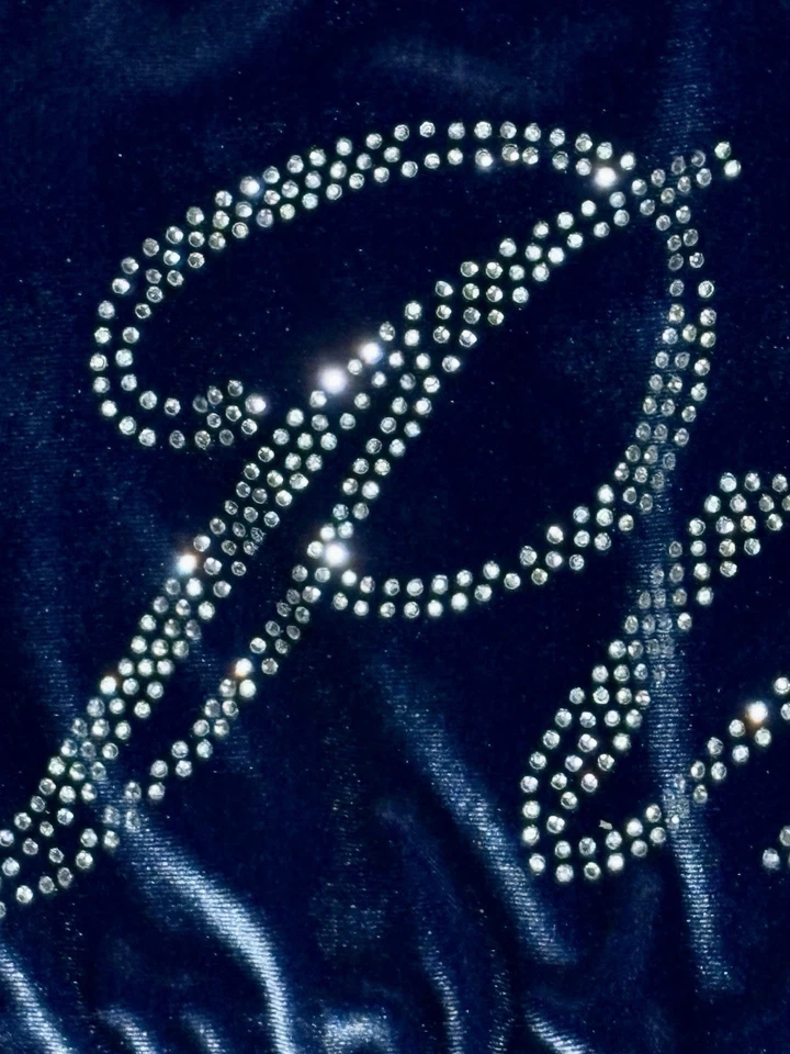 Victoria's Secret PINK VELOUR SHINE BLING LOGO FULL-ZIP CROP HOODIE XL - Image 4 of 4