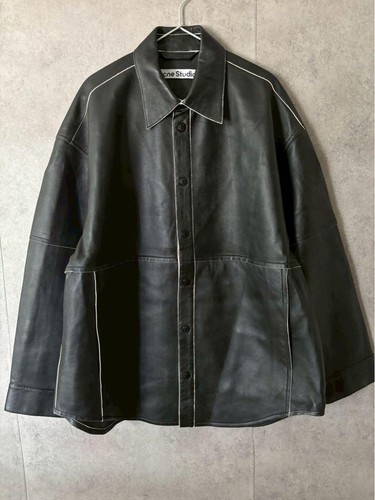 Acne Studios Leather Shirt Jacket Long Sleeve