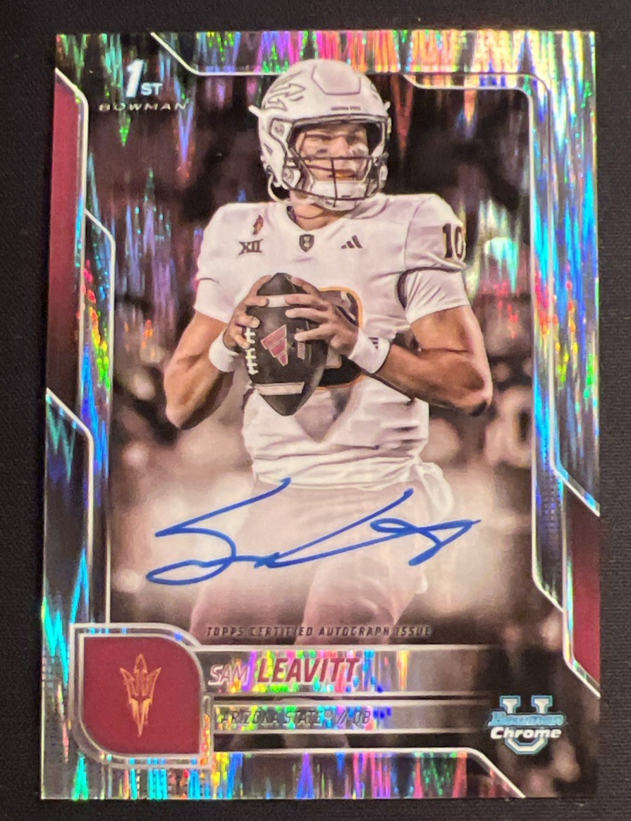2025 Bowman Chrome U Sam Leavitt Stealth Autographs #BCA-SL