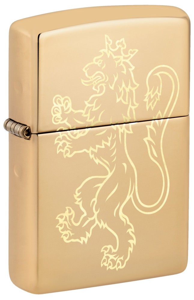 Zippo Fighting Lion Design High Polish Brass Windproof Pocke