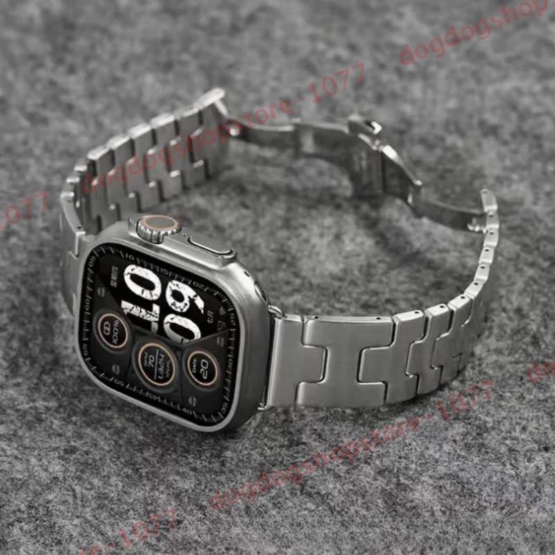49mm 46mm 42mm Satiné Grand H Watch Band Strap For Apple Watch