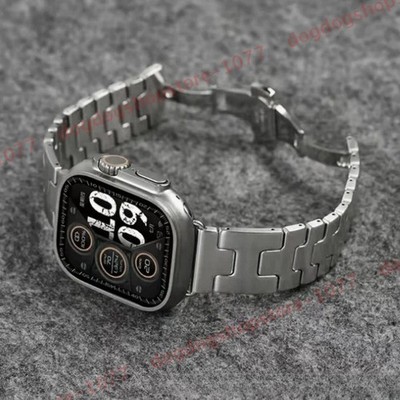 49mm 46mm 42mm Satiné Grand H Watch Band Strap For Apple Watch Hermes Ultra S10 