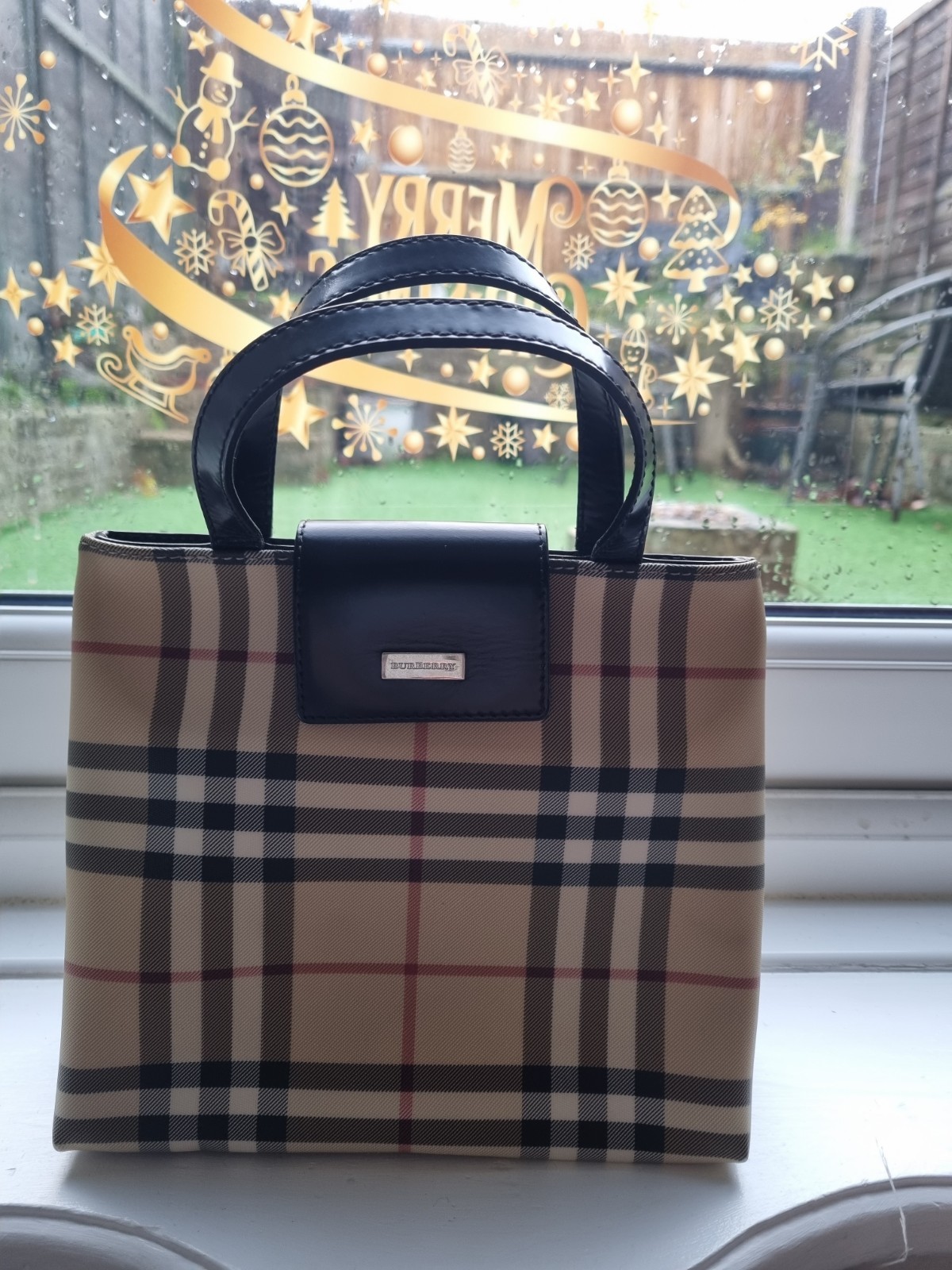 Burberry Beige PVC Nova Check Mini Tote Vintage, Early 2000s