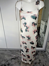 M&S MARKS & SPENCER ROSIE IVORY MIX LUXURIOUS SATIN LONG NIGHTDRESS UK SIZE 22