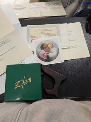 Donald Zolan Miniature Plate Tiny Treasures 8 And 1/2 In Box Certificate Stand
