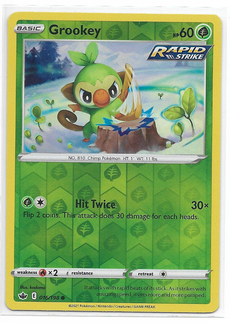 Grookey Reverse Holo 16/198 - Pokemon Chilling Reign