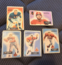 Bowman 1955 Bowman Football 5-Card Lot Bears Redskins Cardinals Hansen Peters