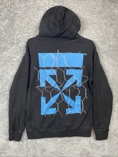 Off-White Fence Arrows Hoodie Black  Blue Size Small