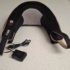 Visage Heated Vibrating Neck & Shoulder Massage Cushion Pad, Corded Black