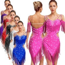 Women Skirts Performance Dancewear Disco Dress Fancy Costume Dance Shiny Rumba