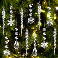 Christbaumschmuck 21 StüCk Schneeflocken Eiszapfen AnhäNger Acryl Deko