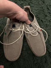 Kickers Vintage 90s Shoes Size 41 Uk 7 Grey Suade Lace Up