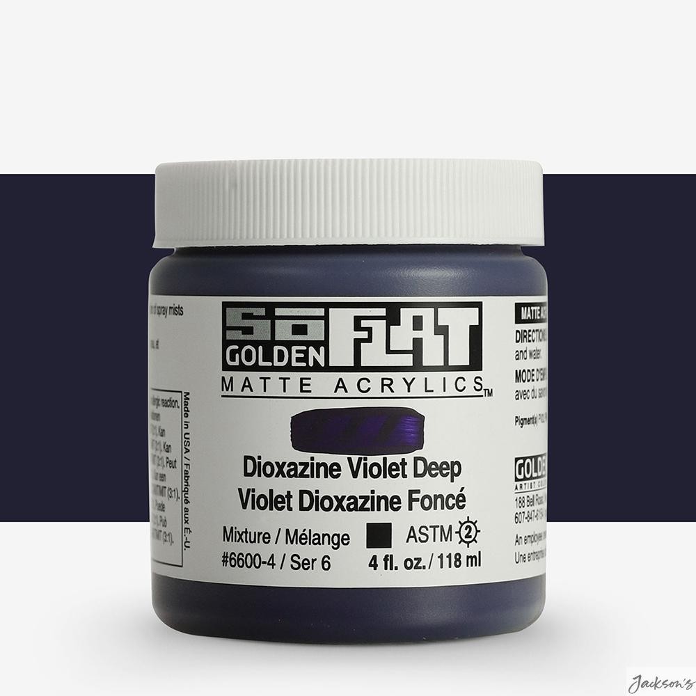 Golden SoFlat Matte Acrylic Paint 118ml Dioxazine Violet Deep For Artists