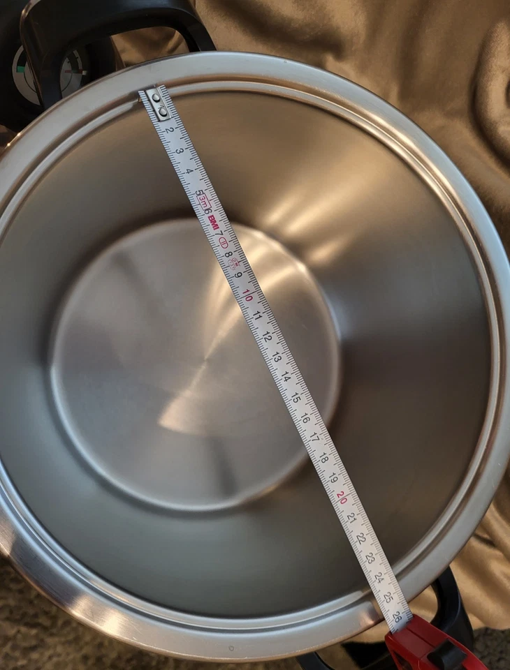 AMC Topf 8 Liter 24 cm. Edelstahl mit Visiotherm Deckel Secuquick geeignet - Bild 2 von 4