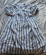 Vintage Lanz Salzburg Nightgown Prairie Floral Lace Heart Buttons L