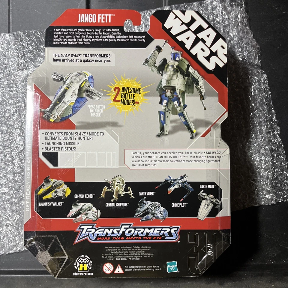 2006 Star Wars Transformers JANGO FETT / SLAVE I Action Figure New in Box - Image 2 of 2