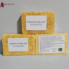 3set/Handmade Tumeric  Lemon + Kojic Acid Soap Skin Whitening Dark Spot 