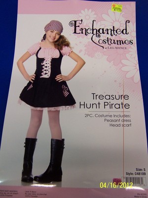 Treasure Hunt Pirate Wench Caribbean Girl Dress Up Halloween Child Costume 2 pc