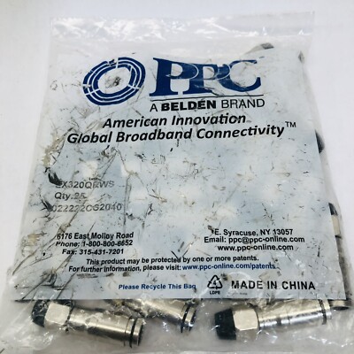PPC BELDEN EX320QRWS HARDLINE COMPRESS CONNECTOR 25PC