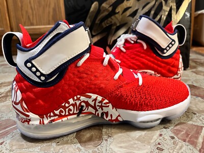 Size 9.5 - Nike LeBron 17 LeBron 4 Red Graffiti for sale
