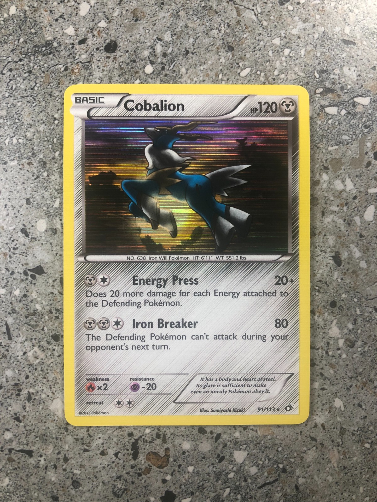 Pokemon TCG Cards Cobalion 91/113 Legendary Treasures Holo Rare NM-M