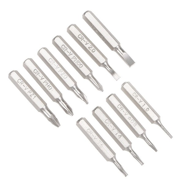 Screwdriver Micro Bits Set 10pc 0.8 P2 Hex 4mm System 4 For iPhone 11 X