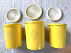 Vintage Tupperware Yellow Canisters  1- #809 &  2- #811 with NEW White Seals — photo 2