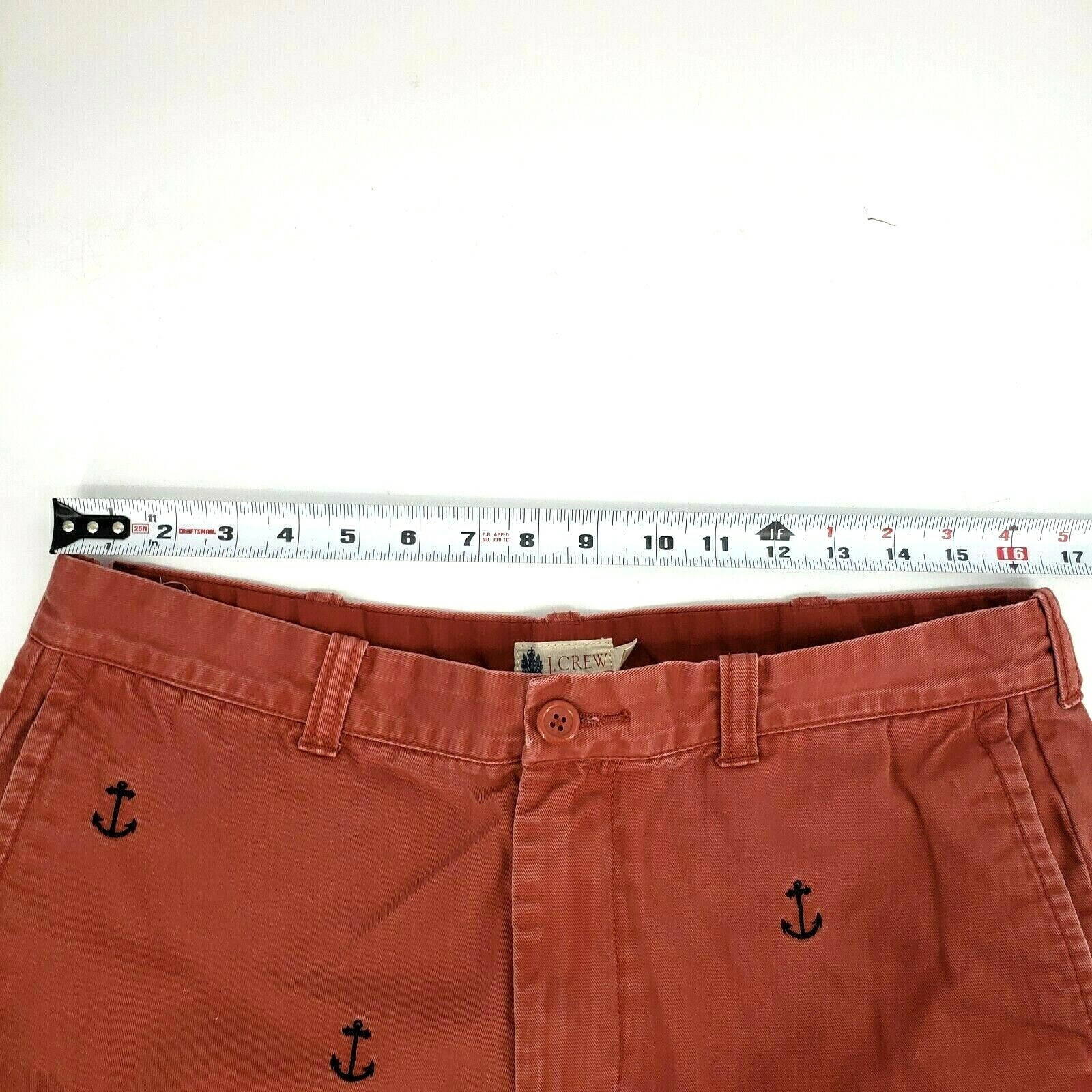 J. Crew Men's Shorts Size 34 Anchors Nautical Embroidery Preppy Red eBay