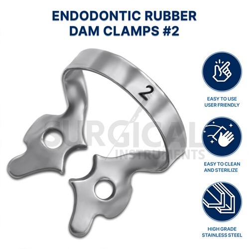 3 Stck. Endodontische Gummidammklemmen #2 Edelstahl Chirurgische Zahnmedizin Deutsch Gr - Bild 3 von 7