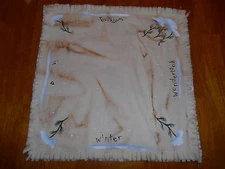 WINTER WONDERLAND  Handpainted Prim Candle Mat 10" square 