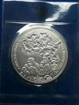 RUANDA: 50 Francs 2008, African Ounce - Gorillas, original verschweißt.