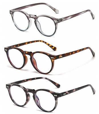 Men Women's Retro Rivet Round Reading Glass +1.0 1.5 2.0 ~+6.0 Customize Lens