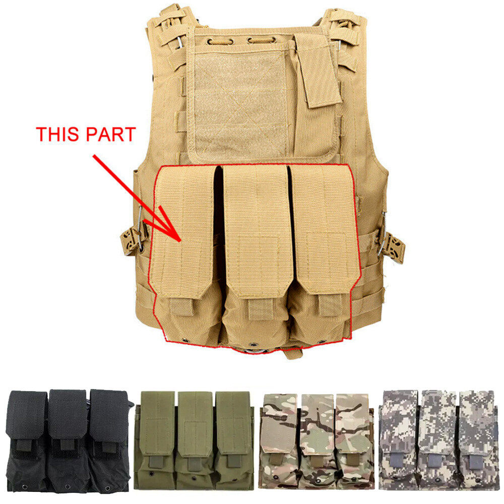 Tactical Army Triple Magazine Pouch Rifle Ammo Hunting Shooting Molle Mag Bag US-image