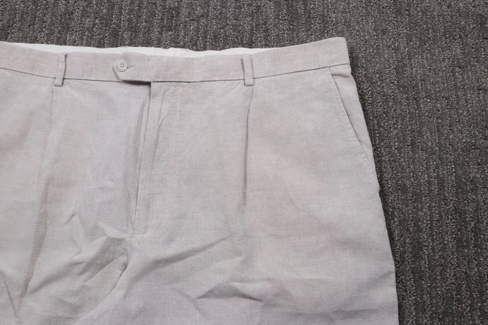 Murano European Linen Chino Shorts Pleated Front Lightweight Classic Men's 42 - Image 2 of 4