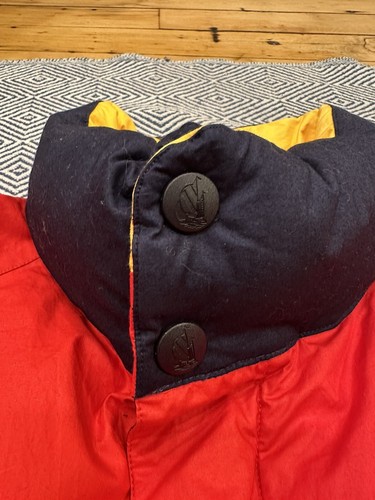VINTAGE Nautica Jacket Mens Medium Red Duck Down Puffer Coat JClass 90s Hip-Hop - Picture 6 of 23