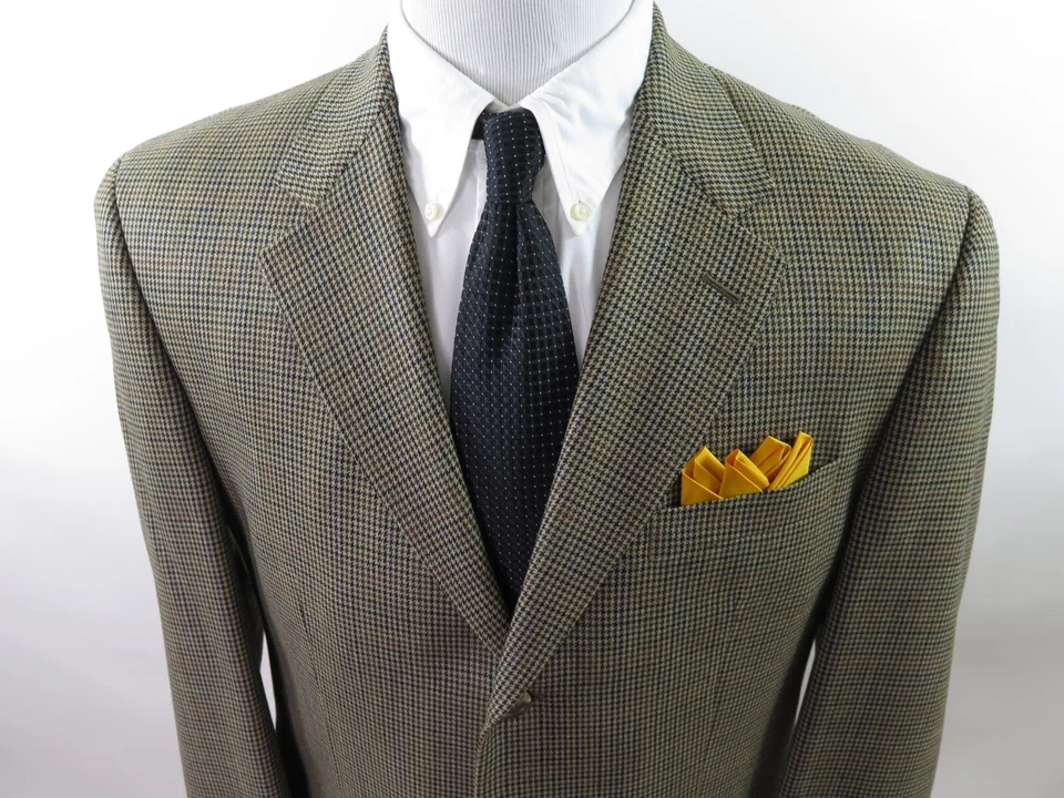 Chaqueta Blazer Ralph Lauren Para Hombres Lana Pura Marrón Pata de Gallo Abrigo Deportivo 40 R Usado en Excelente Condición Foto 2 de 4